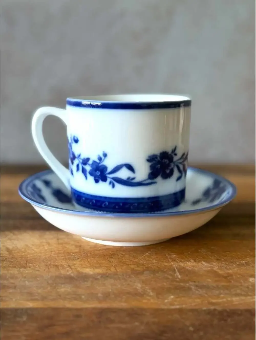Williams-Sonoma Flow Blue Cup & Saucer Set Cottagecore Vintage Coffee Tea Set